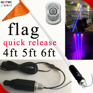 UTV/ATV/Car/Truck 4FT 5FT 6FT RGB LED Flag Light Removable LED Flag 10W LED Flag Pole Light